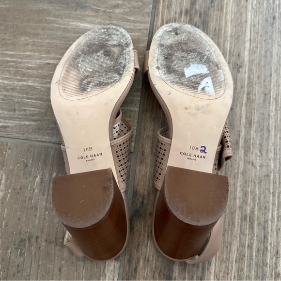 Cole Haan Leather Kim City Slingback Block Heel Sandal size 10 - Picture 7 of 9